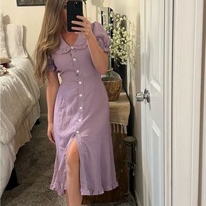 Adorable Cottage cottagecore Gingham Midi maxi Dress Anthropologie XS 0 2